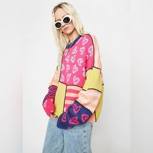 Ragged Priest ‘Desire, Patchwork Knit Sweater’, soze small, only worn ONCE!!